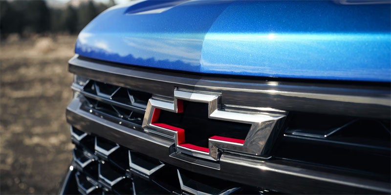Close-up of the iconic Chevy emblem on the 2026 Chevrolet Silverado 1500, showcasing the bold and trusted brand identity in Buellton, CA.