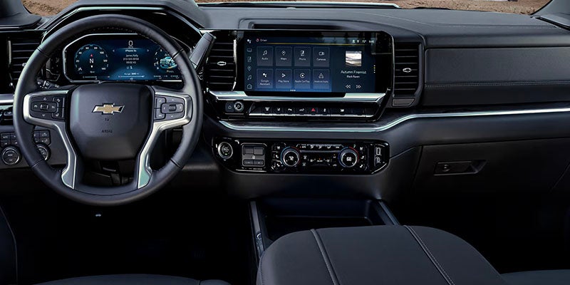 Advanced technology in the 2026 Chevrolet Silverado 1500, featuring a 13.4-inch touchscreen and wireless Apple CarPlay® for seamless connectivity on the roads of Buellton, CA.