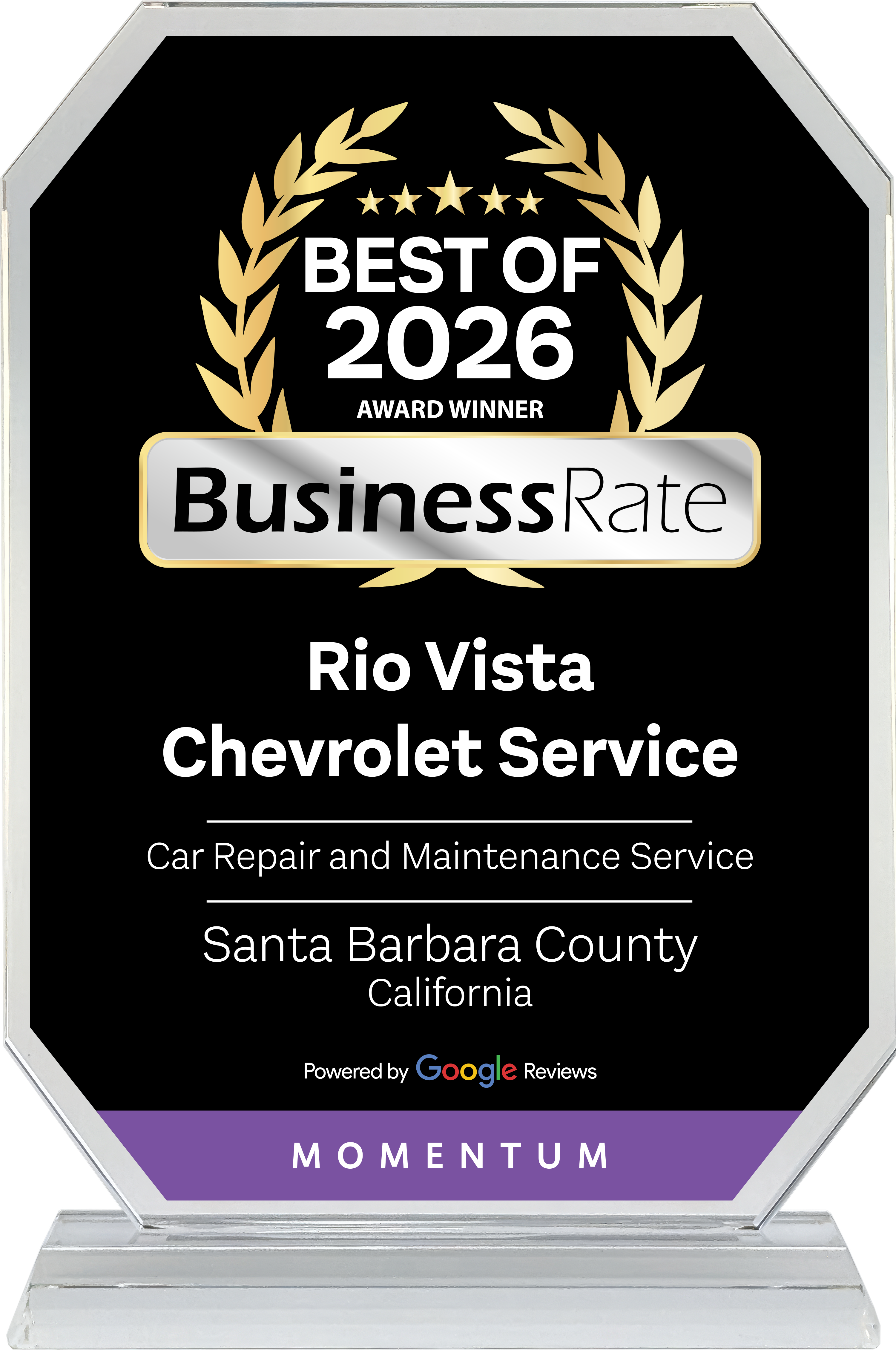 Chevrolet Service Crystal Award